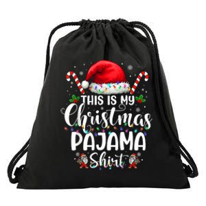 This Is My Christmas Pajama Funny Xmas Pjs Drawstring Bag