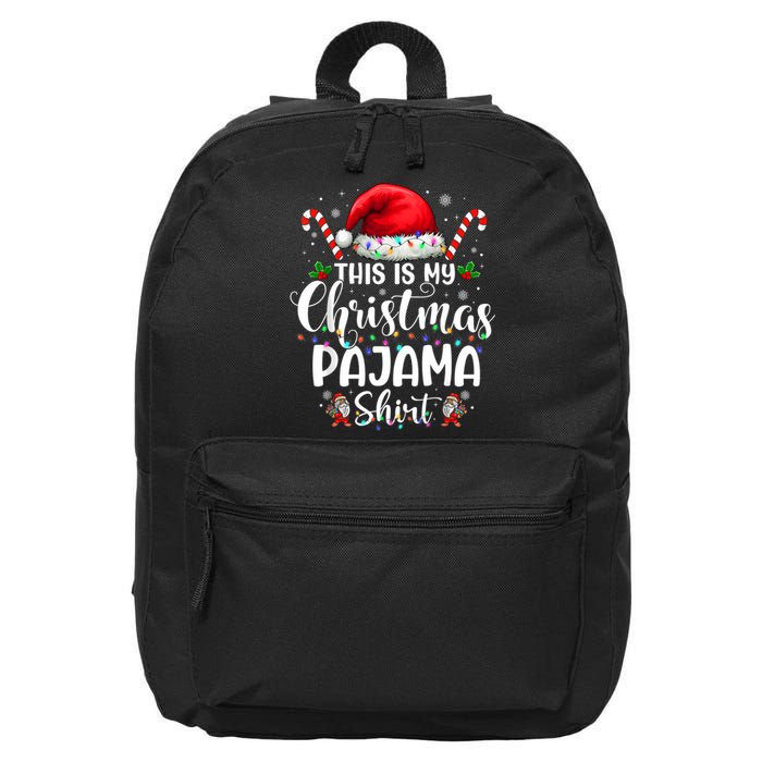 This Is My Christmas Pajama Funny Xmas Pjs 16 in Basic Backpack