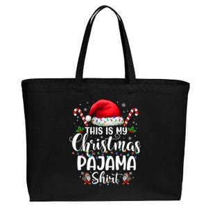 This Is My Christmas Pajama Funny Xmas Pjs Cotton Canvas Jumbo Tote