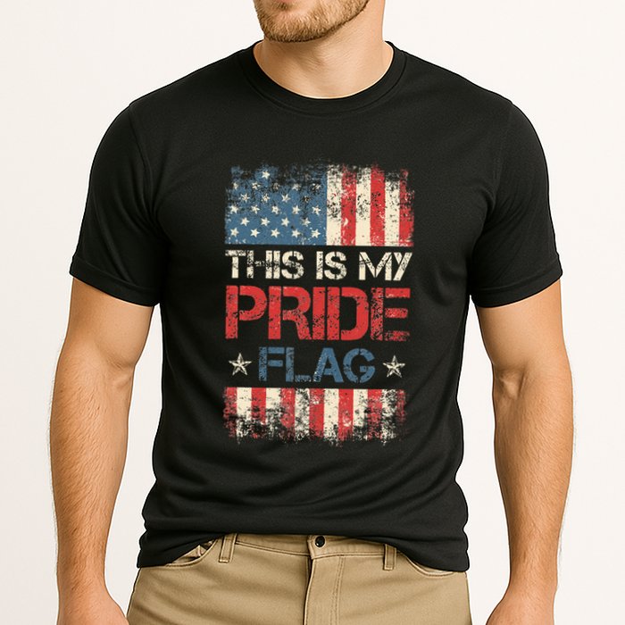 This Is My Pride Flag  American Flag Cooling Performance Crew T-Shirt