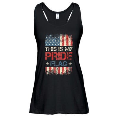 This Is My Pride Flag  American Flag Ladies Essential Flowy Tank