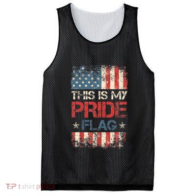 This Is My Pride Flag  American Flag Mesh Reversible Basketball Jersey Tank