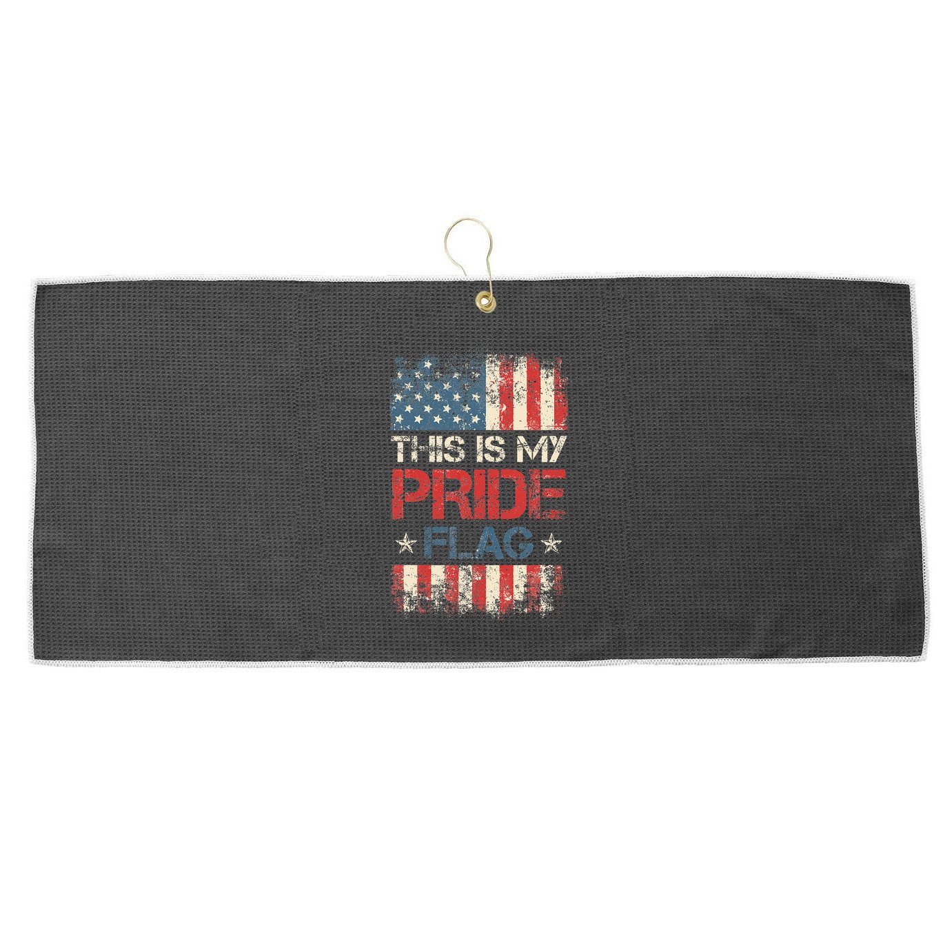 This Is My Pride Flag  American Flag Large Microfiber Waffle Golf Towel
