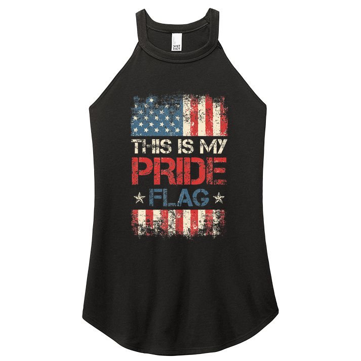 This Is My Pride Flag  American Flag Women's Perfect Tri Rocker Tank