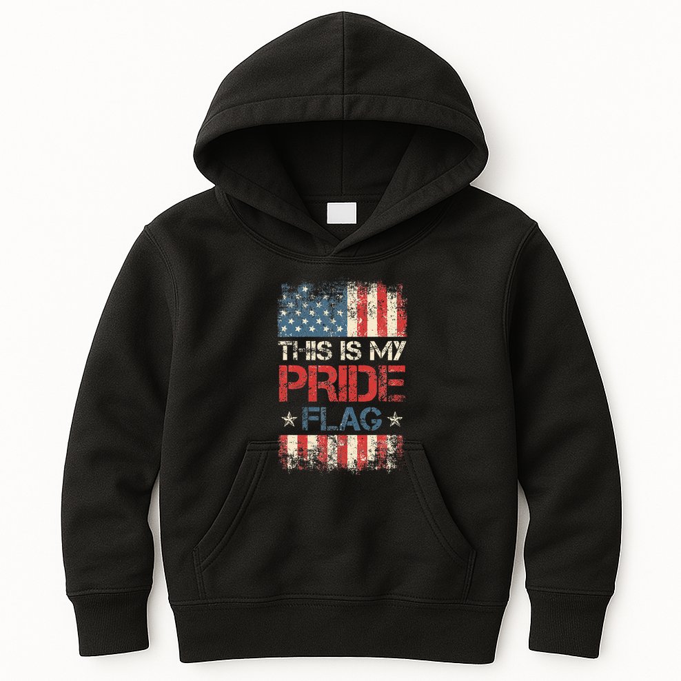 This Is My Pride Flag  American Flag Kids Hoodie