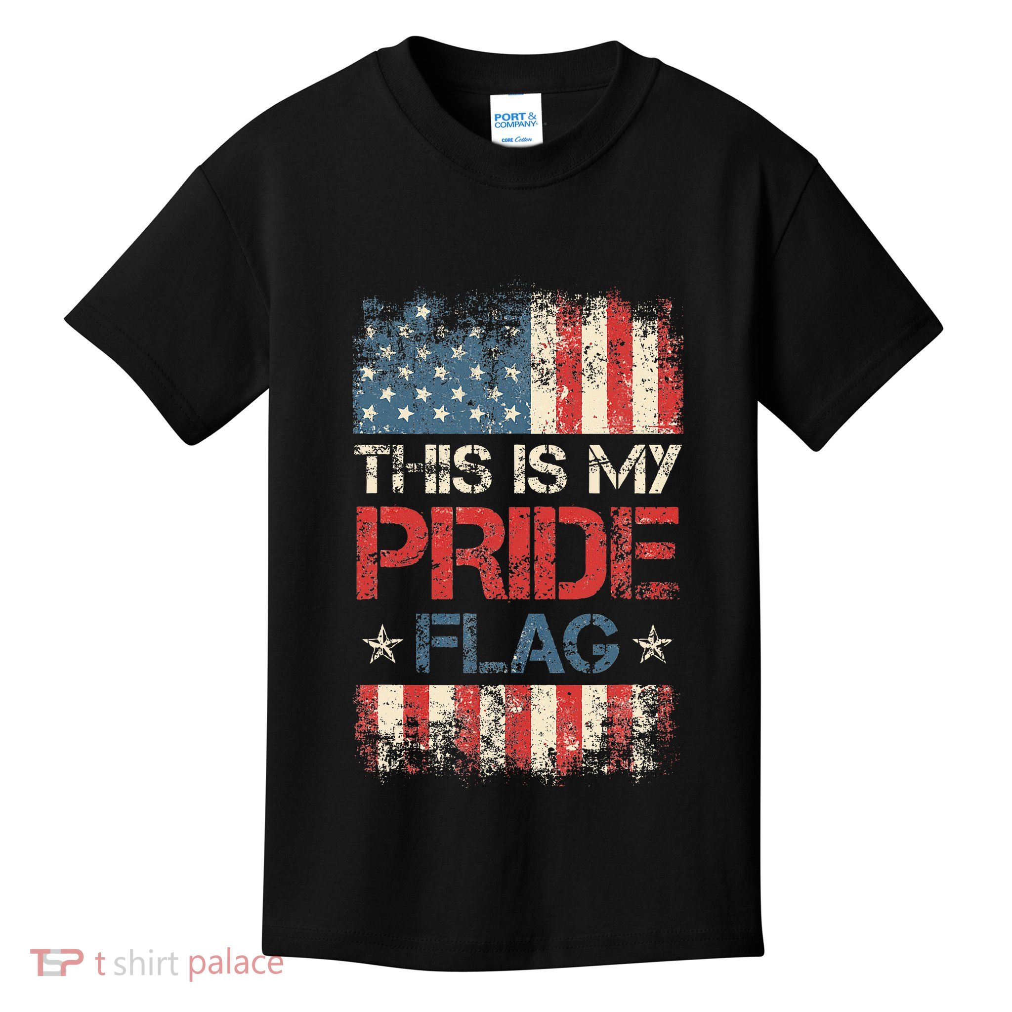 This Is My Pride Flag  American Flag Kids T-Shirt