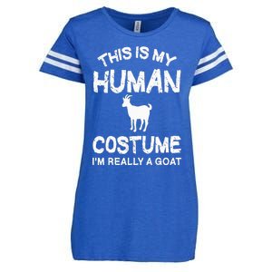 This Is My Human Costume I'm Really A Goat Enza Ladies Jersey Football T-Shirt