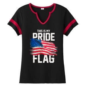 This Is My Pride Flag United States Patriot Flag Ladies Halftime Notch Neck Tee