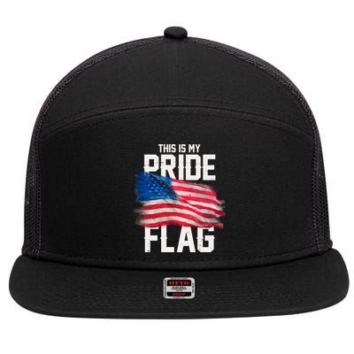 This Is My Pride Flag United States Patriot Flag 7 Panel Mesh Trucker Snapback Hat
