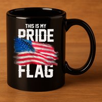 This Is My Pride Flag United States Patriot Flag 11oz C Handle Ceramic Mug