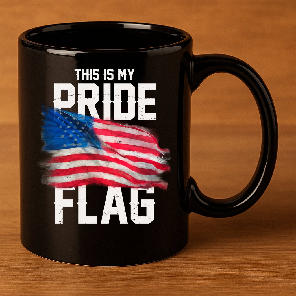 This Is My Pride Flag United States Patriot Flag 11oz C Handle Ceramic Mug