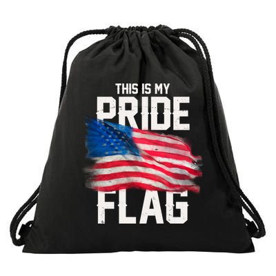 This Is My Pride Flag United States Patriot Flag Drawstring Bag