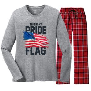 This Is My Pride Flag United States Patriot Flag Women's Long Sleeve Flannel Pajama Set 