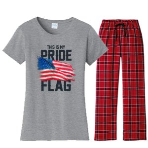 This Is My Pride Flag United States Patriot Flag Women's Flannel Pajama Set