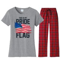 This Is My Pride Flag United States Patriot Flag Women's Flannel Pajama Set