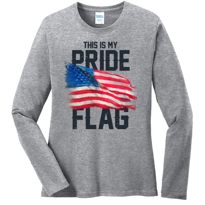 This Is My Pride Flag United States Patriot Flag Ladies Long Sleeve Shirt