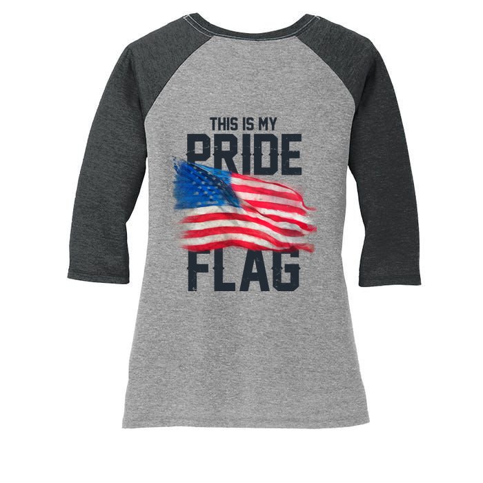 This Is My Pride Flag United States Patriot Flag Women's Tri-Blend 3/4-Sleeve Raglan Shirt