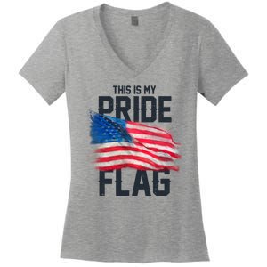 This Is My Pride Flag United States Patriot Flag Women's V-Neck T-Shirt