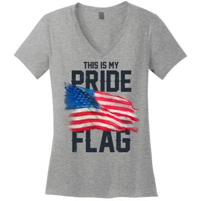 This Is My Pride Flag United States Patriot Flag Women's V-Neck T-Shirt