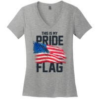 This Is My Pride Flag United States Patriot Flag Women's V-Neck T-Shirt