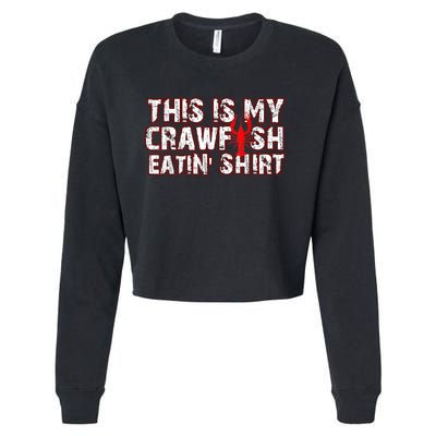 This Is My Crawfish Eating New Orleans Mardi Gras Cropped Pullover Crew