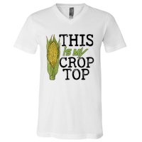 This Is My Crop Top Funny Farmer Farming Corn Lover V-Neck T-Shirt