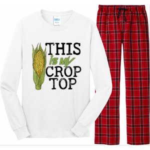 This Is My Crop Top Funny Farmer Farming Corn Lover Long Sleeve Pajama Set