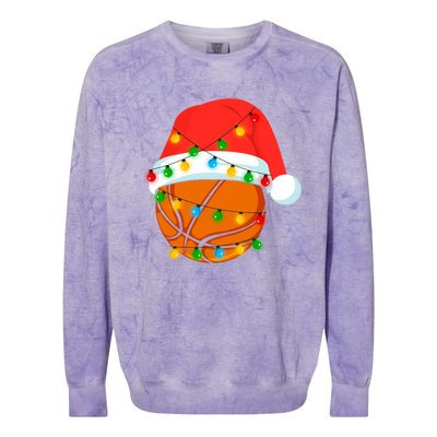 This Is My Christmas Pajama Basketball Ball Lover Xmas Light Funny Gift Colorblast Crewneck Sweatshirt