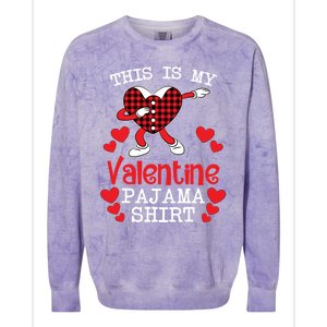 This Is My Valentine Pajama Great Gift Valentines Day Cool Plaid Cool Gift Colorblast Crewneck Sweatshirt