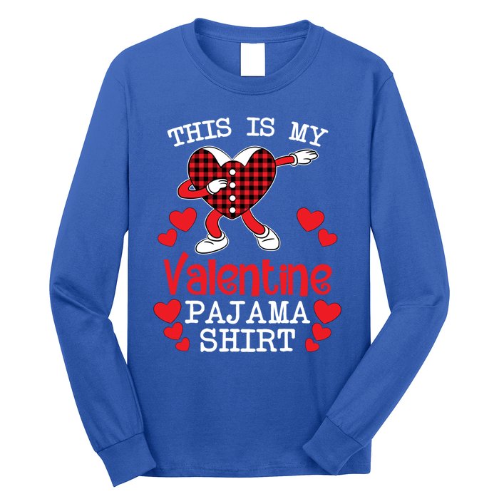 This Is My Valentine Pajama Great Gift Valentines Day Cool Plaid Cool Gift Long Sleeve Shirt