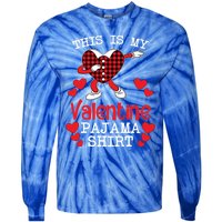 This Is My Valentine Pajama Great Gift Valentines Day Cool Plaid Cool Gift Tie-Dye Long Sleeve Shirt