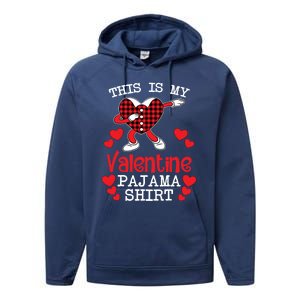 This Is My Valentine Pajama Great Gift Valentines Day Cool Plaid Cool Gift Performance Fleece Hoodie