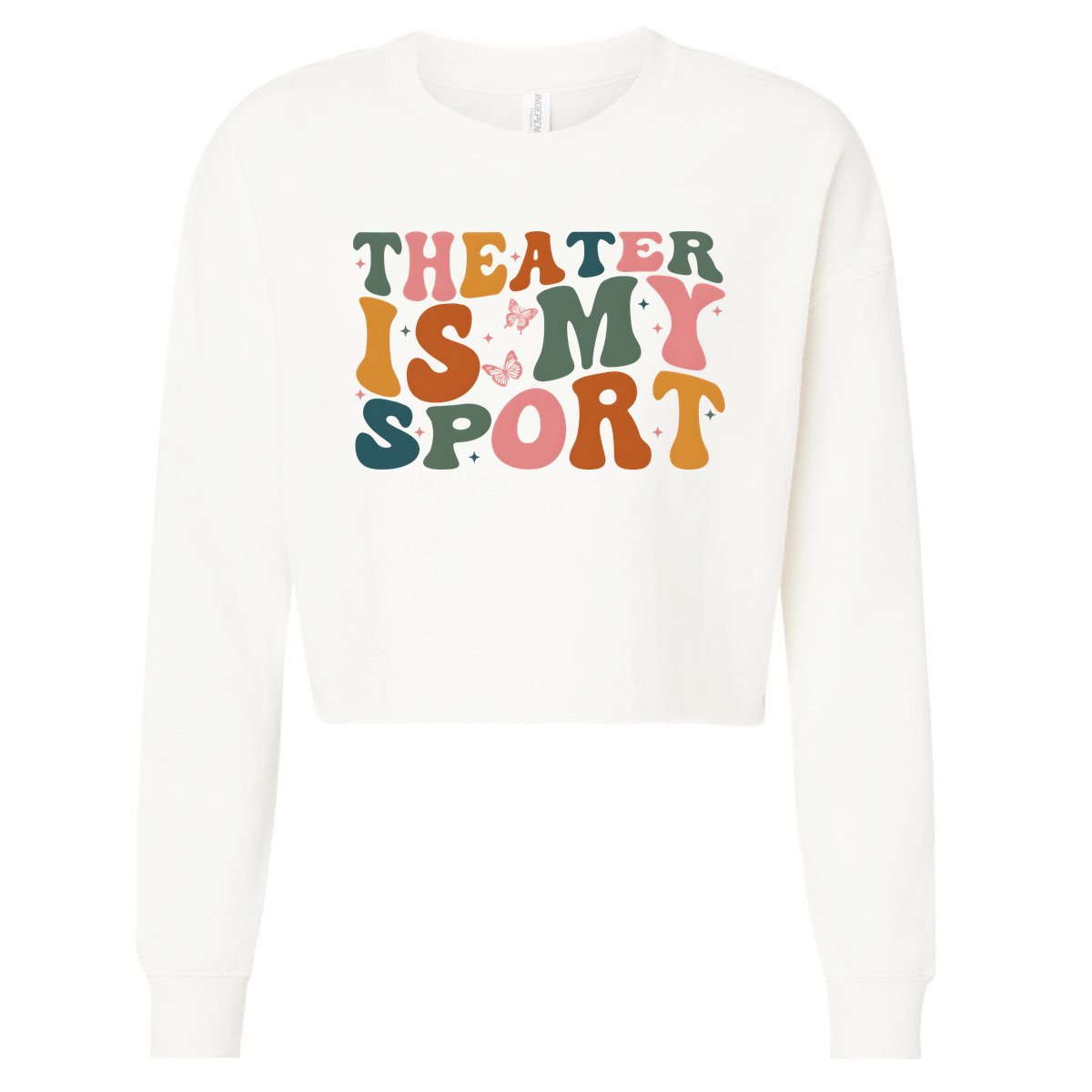 Theater Is My Sport Theater Lover Movie Lover Cropped Pullover Crew