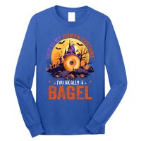 This Is My Hu Costume IM Really A Bagel Halloween Witch Cool Gift Long Sleeve Shirt