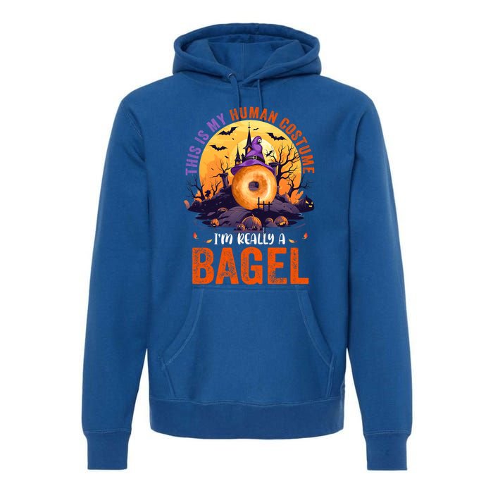 This Is My Hu Costume IM Really A Bagel Halloween Witch Cool Gift Premium Hoodie