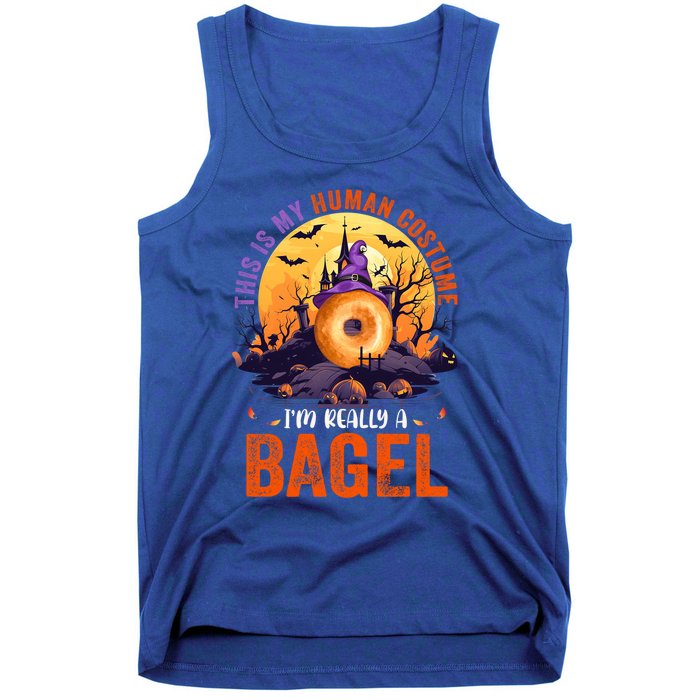 This Is My Hu Costume IM Really A Bagel Halloween Witch Cool Gift Tank Top