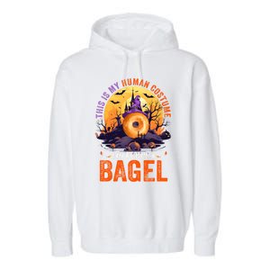 This Is My Hu Costume IM Really A Bagel Halloween Witch Cool Gift Garment-Dyed Fleece Hoodie