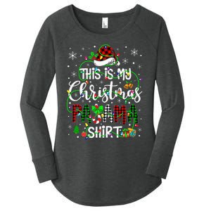 This Is My Christmas Pajama Matching Family Xmas Lights Women's Perfect Tri Tunic Long Sleeve Shirt