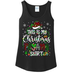 This Is My Christmas Pajama Matching Family Xmas Lights Ladies Essential Tank