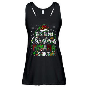 This Is My Christmas Pajama Matching Family Xmas Lights Ladies Essential Flowy Tank