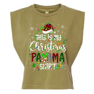 This Is My Christmas Pajama Matching Family Xmas Lights Garment-Dyed Women's Muscle Tee