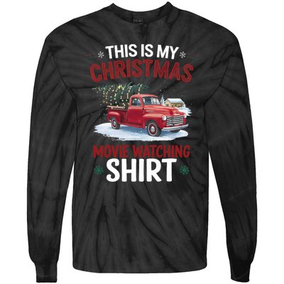 This Is My Christmas Movie Watching Red Truck 2024 Tie-Dye Long Sleeve Shirt