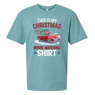 This Is My Christmas Movie Watching Red Truck 2024 Sueded Cloud Jersey T-Shirt