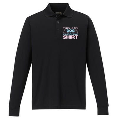 This Is My Dog Cuddling Shirt Performance Long Sleeve Polo