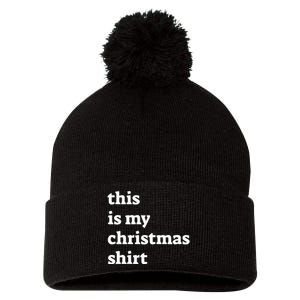 This Is My Christmas Pom Pom 12in Knit Beanie