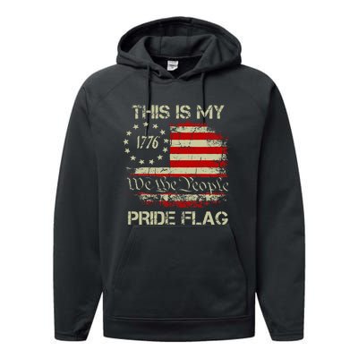 This Is My Pride Flag Usa American Performance Fleece Hoodie