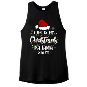 This Is My Christmas Pajama Funny Xmas Pjs Ladies PosiCharge Tri-Blend Wicking Tank