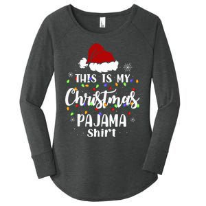 This Is My Christmas Pajama Funny Xmas Pjs Women's Perfect Tri Tunic Long Sleeve Shirt