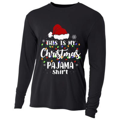 This Is My Christmas Pajama Funny Xmas Pjs Cooling Performance Long Sleeve Crew