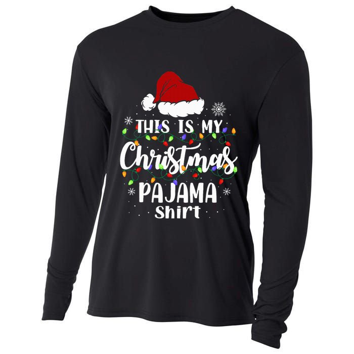 This Is My Christmas Pajama Funny Xmas Pjs Cooling Performance Long Sleeve Crew